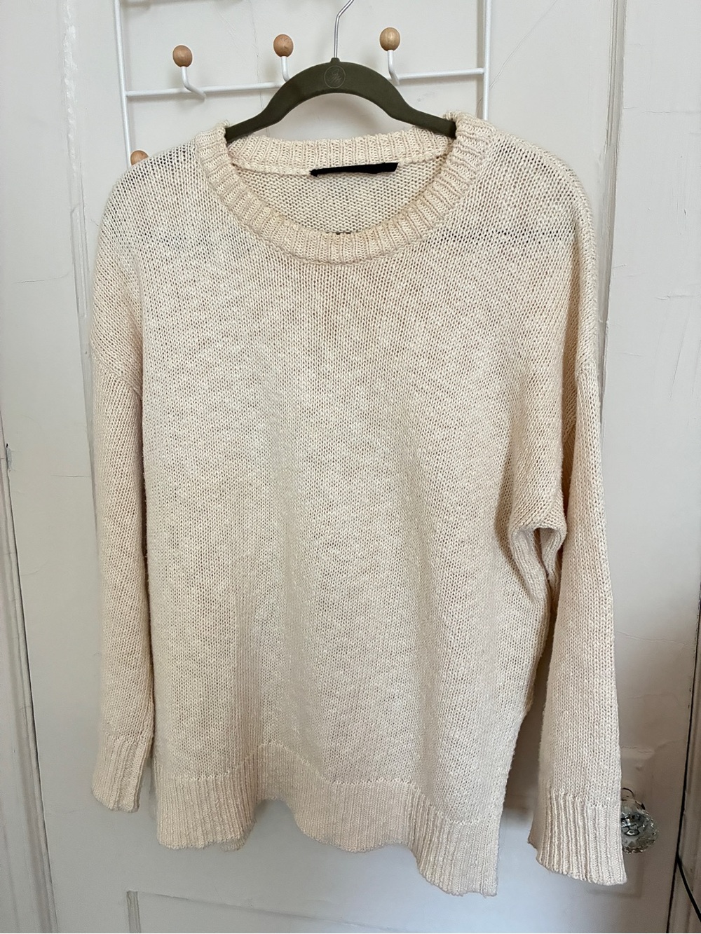 Jenni Kayne Cream Knit Crewneck Sweater